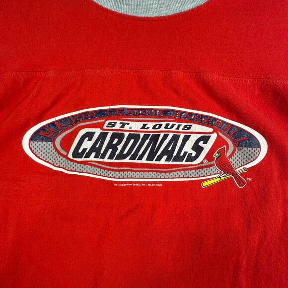 Vintage 2001 MLB St. louis Cardinals Image-wear Red/Grey Retro Logo T-shirt M-L - Picture 4 of 7